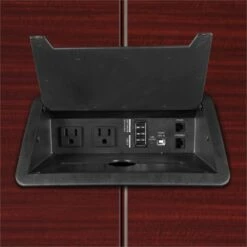 Array 96" Conference Table With Power Data Grommet- Mahogany/ Black 39 Array 96" Conference Table With Power Data Grommet- Mahogany/ Black -CYMAX Sales 2413068 16 L