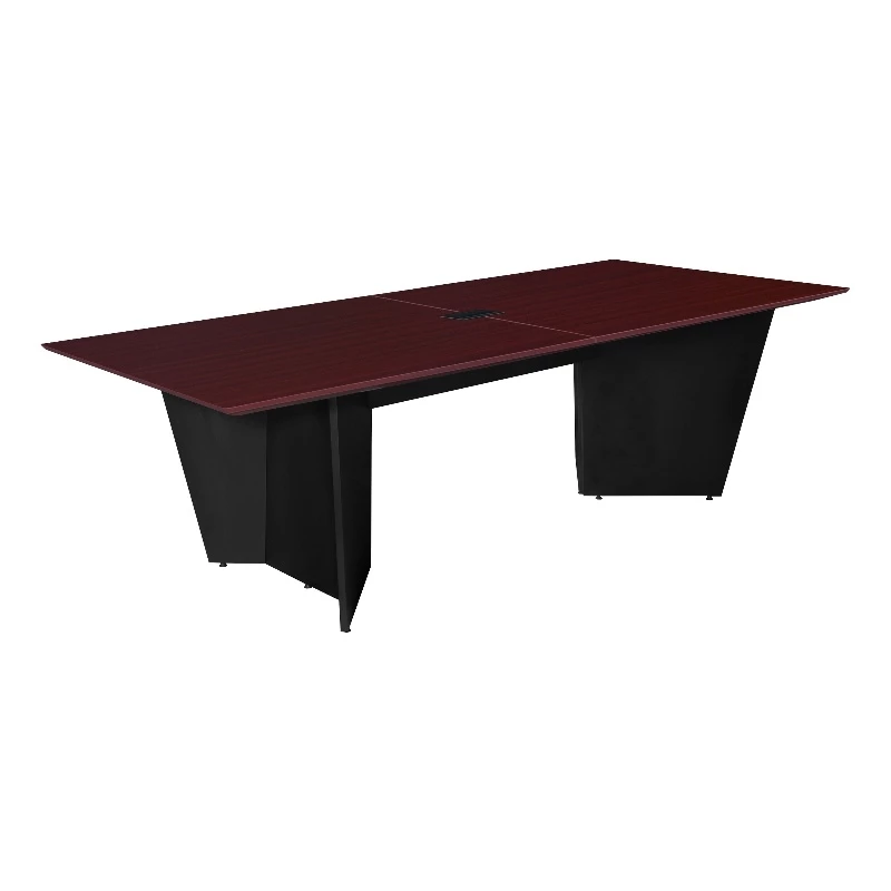Array 96" Conference Table With Power Data Grommet- Mahogany/ Black 3 Array 96" Conference Table With Power Data Grommet- Mahogany/ Black