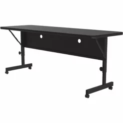 Correll 24"W X 60"D Deluxe High Pressure Top Flip Top Table In Black Granite