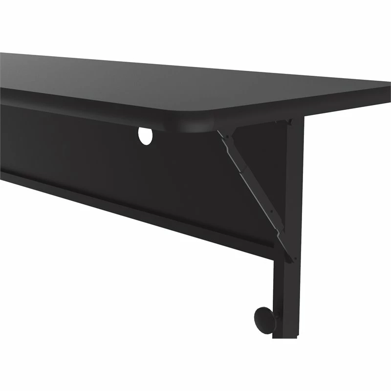 Correll 24"W X 72"D Deluxe High Pressure Top Flip Top Table In Black Granite 5 Correll 24"W X 72"D Deluxe High Pressure Top Flip Top Table In Black Granite - Image 3