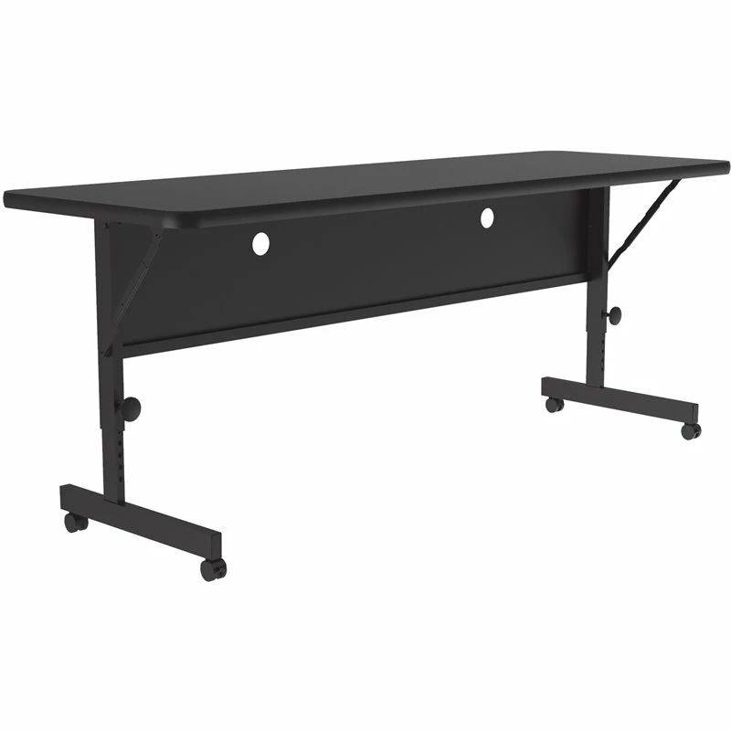 Correll 24"W X 72"D Deluxe High Pressure Top Flip Top Table In Black Granite 3 Correll 24"W X 72"D Deluxe High Pressure Top Flip Top Table In Black Granite