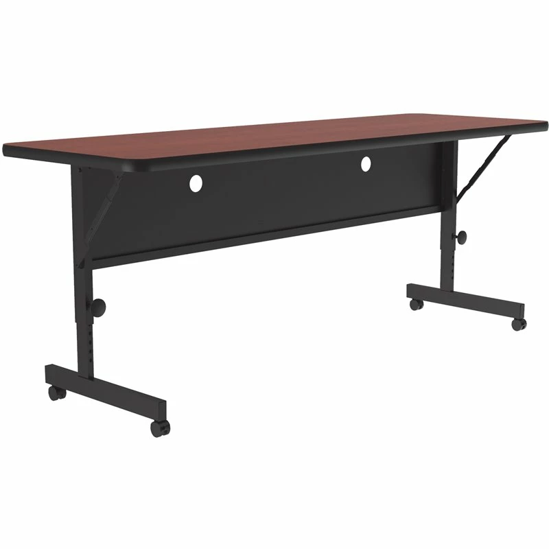 Correll 24"W X 72"D Deluxe High Pressure Top Flip Top Table In Cherry 3 Correll 24"W X 72"D Deluxe High Pressure Top Flip Top Table In Cherry