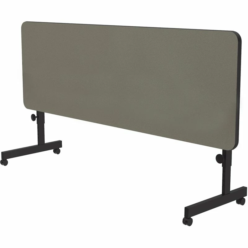 Correll 24"W X 72"D High Pressure Wood Top Flip Top Table In Savannah Sand Brown 4 Correll 24"W X 72"D High Pressure Wood Top Flip Top Table In Savannah Sand Brown - Image 2