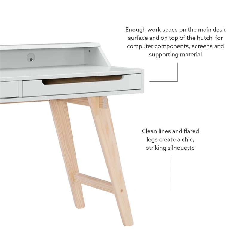 Linon Hoyt Wood Two Drawer Desk In Black 14 Linon Hoyt Wood Two Drawer Desk In Black - Image 12