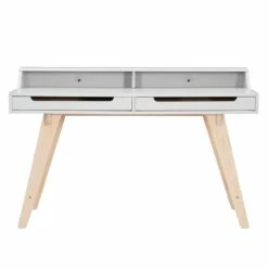 Linon Hoyt Wood Two Drawer Desk In Black -CYMAX Sales 2415302 2 L