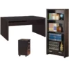 Home Square 3 Piece Set With Computer Desk 3 Drawer Mobile File Cabinet Bookcase -CYMAX Sales 2416406 L