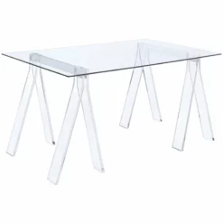 Home Square 2 Piece Furniture Set With Writing Desk And Acrylic Ladder Bookcase -CYMAX Sales 2416427 2 L