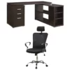 Home Square 2 Piece Set With L Shaped Writing Desk And Executive Office Chair -CYMAX Sales 2416825 L