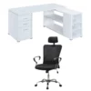 Home Square 2 Piece Set With L Shaped Writing Desk & Executive Office Chair -CYMAX Sales 2416828 L