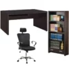 Home Square 3 Piece Set With Computer Desk Bookcase And Executive Office Chair -CYMAX Sales 2416926 L
