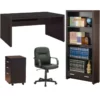 Home Square 4 Piece Set With Mobile File Cabinet Bookcase Office Chair And Desk 2 Home Square 4 Piece Set With Mobile File Cabinet Bookcase Office Chair And Desk -CYMAX Sales 2416938 L