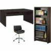 Home Square 3 Piece Furniture Set With Computer Desk Office Chair And Bookcase -CYMAX Sales 2416941 L