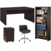 Home Square 4 Piece Set With Bookcase Office Chair Mobile File Cabinet And Desk