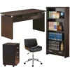 Home Square 4 Piece Set With Mobile File Cabinet Desk Office Chair And Bookcase 2 Home Square 4 Piece Set With Mobile File Cabinet Desk Office Chair And Bookcase -CYMAX Sales 2416945 L