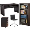 Home Square 4 Piece Set With Bookcase Office Chair Desk And Mobile File Cabinet 1 Home Square 4 Piece Set With Bookcase Office Chair Desk And Mobile File Cabinet -CYMAX Sales 2417494 L