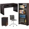 Home Square 4 Piece Set With Bookcase Office Chair Mobile File Cabinet & Desk -CYMAX Sales 2417506 L
