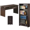 Home Square 2 Piece Set With Computer Desk Bookcase And Mobile File Cabinet -CYMAX Sales 2419083 L