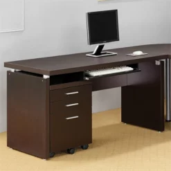 Home Square 4 Pc Set With Mobile File Cabinet Bookcase Office Chair And Desk -CYMAX Sales 2419096 7 L