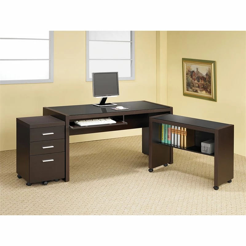 Home Square 3 Piece Set With Office Chair Mobile File Cabinet And Computer Desk 7 Home Square 3 Piece Set With Office Chair Mobile File Cabinet And Computer Desk - Image 5