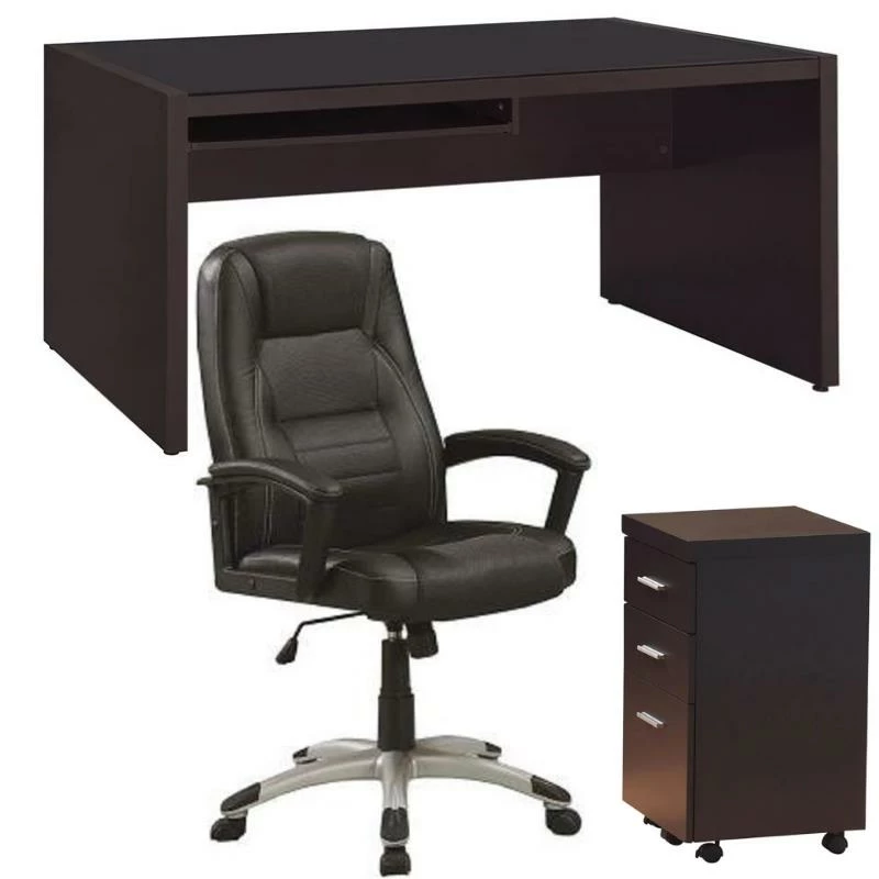 Home Square 3 Piece Set With Office Chair Mobile File Cabinet And Computer Desk 3 Home Square 3 Piece Set With Office Chair Mobile File Cabinet And Computer Desk