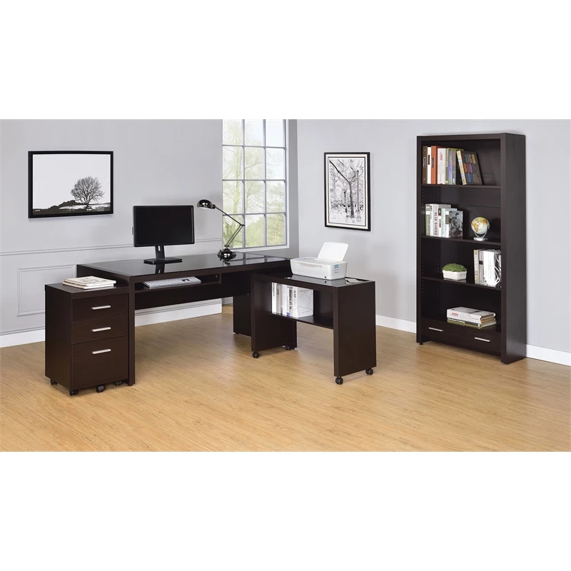 Home Square 4 Pc Set With Desk Mobile File Cabinet Bookcase & Office Chair 13 Home Square 4 Pc Set With Desk Mobile File Cabinet Bookcase & Office Chair - Image 11