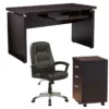 Home Square 3-Piece Set With Writing Desk Office Chair And Mobile File Cabinet -CYMAX Sales 2419106 L