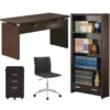 Home Square 4-Piece Set With Bookcase Desk Office Chair And Mobile File Cabinet 2 Home Square 4-Piece Set With Bookcase Desk Office Chair And Mobile File Cabinet -CYMAX Sales 2419112 L