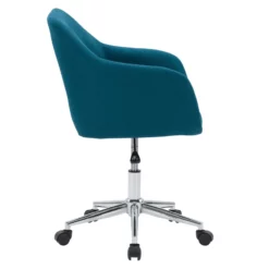 CorLiving Marlowe Fabric Upholstered Chrome Base Task Chair In Dark Blue -CYMAX Sales 2423251 9 L