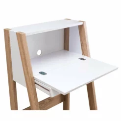 Furniture Of America Gase Farmhouse Wood Fold Down Desk In White Oak -CYMAX Sales 2426039 6 L 1