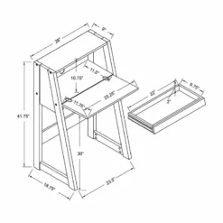 Furniture Of America Gase Farmhouse Wood Fold Down Desk In White Oak -CYMAX Sales 2426039 8 L 1