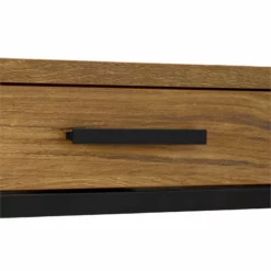 Caffoz 2-Drawer Wood/Metal Writing Desk With Shelve In Mahogany Brown -CYMAX Sales 2426110 2 L