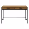 Caffoz 2-Drawer Wood/Metal Writing Desk With Shelve In Mahogany Brown 2 Caffoz 2-Drawer Wood/Metal Writing Desk With Shelve In Mahogany Brown -CYMAX Sales 2426110 L
