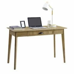 Caffoz Newport Series Wood Computer/Writing Desk With Drawer In Gold Oak