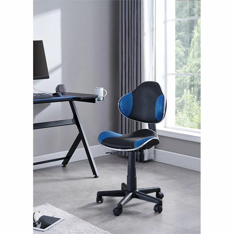 JJS Low Back Fabric Computer Executive Chair With Extra Large Base In Black/Blue 4 JJS Low Back Fabric Computer Executive Chair With Extra Large Base In Black/Blue - Image 2