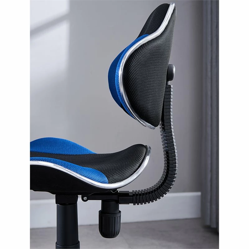 JJS Low Back Fabric Computer Executive Chair With Extra Large Base In Black/Blue 6 JJS Low Back Fabric Computer Executive Chair With Extra Large Base In Black/Blue - Image 4