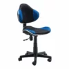 JJS Low Back Fabric Computer Executive Chair With Extra Large Base In Black/Blue -CYMAX Sales 2426140 L