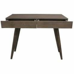 Benedict Acacia Solid Wood 2-Drawer Desk In Gray Wash Finish -CYMAX Sales 2427315 2 L