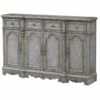 Coast To Coast Imports Blueish Gray Rub Through Four Drawer Four Door Credenza -CYMAX Sales 2432246 5 L