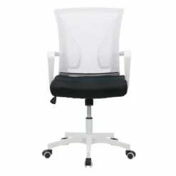 Cooper Ergonomic White Mesh Fabric Back Adjustable Task Chair -CYMAX Sales 2433379 7 L 1
