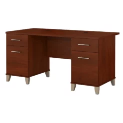 Bush Furniture Somerset 60W Office Desk In Ash Gray - Engineered Wood -CYMAX Sales 24335 8 L