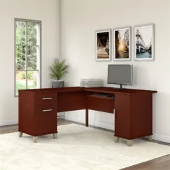 Bush Furniture Somerset 60W L Desk In Maple Cross - Engineered Wood 37 Bush Furniture Somerset 60W L Desk In Maple Cross - Engineered Wood -CYMAX Sales 24336 10 L