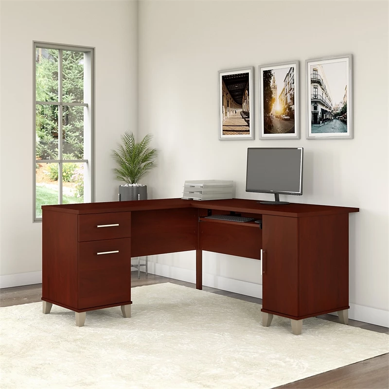 Bush Furniture Somerset 60W L Desk In Maple Cross - Engineered Wood 18 Bush Furniture Somerset 60W L Desk In Maple Cross - Engineered Wood - Image 16