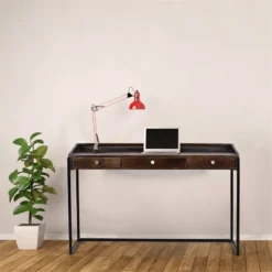 Spitiko Homes Writing Desk Bark Wood & Metal / 48x18x30.75 -CYMAX Sales 2435343 4 L 1