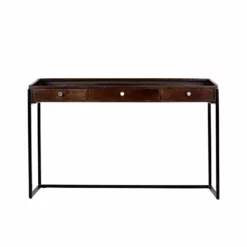 Spitiko Homes Writing Desk Bark Wood & Metal / 48x18x30.75 -CYMAX Sales 2435343 L 1