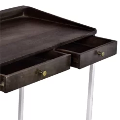 Spitiko Homes Writing Desk Pickel Greay Wood & Metal / 48x18x30.75 -CYMAX Sales 2435346 3 L