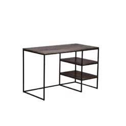 Spitiko Homes Writing Desk Natural Oak Wood & Metal / 48x24x30 -CYMAX Sales 2435353 1 L 1