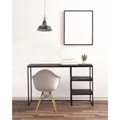 Spitiko Homes Writing Desk Pickel Greay Wood & Metal / 48x24x30 -CYMAX Sales 2435353 4 L