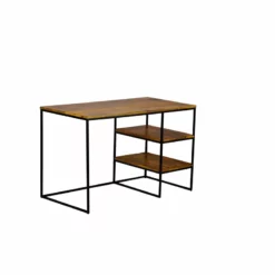 Spitiko Homes Writing Desk Natural Oak Wood & Metal / 48x24x30 -CYMAX Sales 2435355 1 L 1