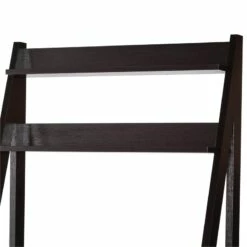 Maklaine 33.5" Contemporary 3 Open Shelves Wood Ladder Home Office Desk In Brown 12 Maklaine 33.5" Contemporary 3 Open Shelves Wood Ladder Home Office Desk In Brown -CYMAX Sales 2436867 7 L