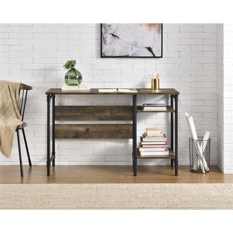 Ameriwood Home Carter Single Pedestal Desk In Rustic 13 Ameriwood Home Carter Single Pedestal Desk In Rustic - Image 11